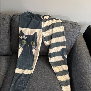 Striped Cat Print Leggings